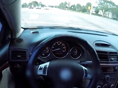 デカパイ, フェラチオ, 茶髪の, 車, ズームショット, チン, ラティーナ, ティーン