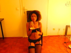 Leie, Blasen, Dildo, Schwarz, Frau, Hd, Absätze, Solo