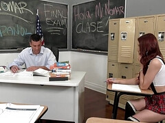 アメリカ人, ズームショット, 大学生, なめる, スカート, 生徒, 教師, ティーン