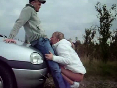 Amateur, Blonde, Éjaculation interne, En levrette, De plein air