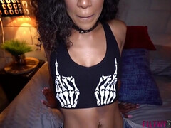 Gros cul, Gros seins, Noire, Brunette brune, Éjaculer dans la bouche, Queue, Hard, Pov