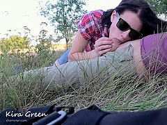 Amateur, Sucer une bite, Brunette brune, Tir de sperme, Fait maison, De plein air