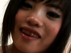 Knob for Asian mom with perky tits - homemade POV hardcore with cumshot