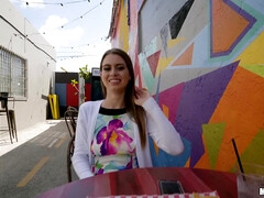 Cafe Cutie Needs Cash - Jill Kassidy agrees to sex for money after outdoor hookup