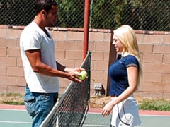 Cute-looking busty model Kagney Linn Karter is enjoying intensive penetration