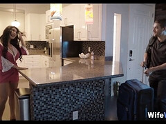 August Taylor's huge tits jiggle as she shares her excitement with a new guy