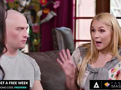 FANTASY MASSAGE - Hot Fuck Between Lucky Man, His Teacher And Stepmom