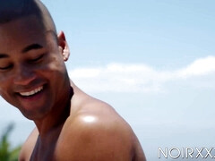 Zwart, Pijpbeurt, Sperma shot, Diep in de keel, Lul, Hondjeshouding, Handbeurt, Interraciaal