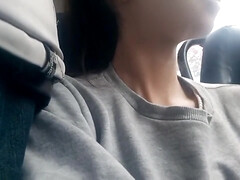 Nerd Girl Flashing Bulge in Bus