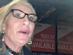 Risky blowjob and facial in hotel stairwell public cum walk