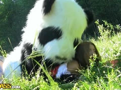 Rubia, Amarrada, Corridas faciales, Al aire libre, Medias largas, Juguetes