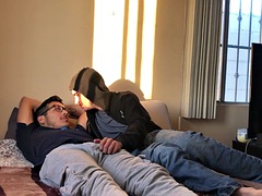 Leie, Grosser schwanz, Blasen, Paar, Schwul, Handjob, Masturbation, Mexikanisch