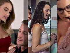 Schönheit, Grosser schwanz, Grosse titten, Blasen, Spermaladung, Handjob, Massage, Titten