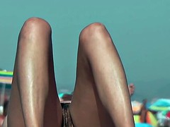 素人, ビーチ, アウトドア, 公共, のぞき
