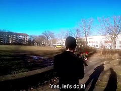 Gros seins, Brunette brune, Tir de sperme, Européenne, Allemand, Orgasme, Piercing, Public