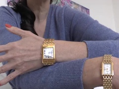 German MILF Lady Victoria Valente JOI Masturbation - Gold Watch Fetish & Close-Up Solo