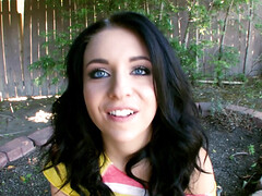 Greedy amateur blowjob from brunette teen Madelyn Monroe