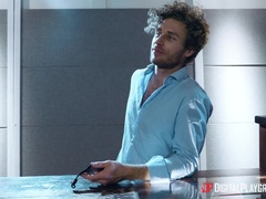 デカパイ, 茶髪の, フェムドム, レズビアン, なめる, 自然山雀, タトゥー, オッパイの