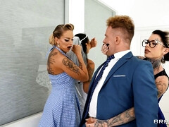 お尻, 美女, フェラチオ, チン, ハードコア, オマンコ, タトゥー, オッパイの