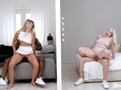 Минет, Европейки, Сперма на лице, Вчетвером, Гостиница, Натуральные сиськи, Пирсинг, Бритые