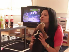 Tussi, Grosse titten, Schwarz, Braunhaarige