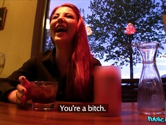 Public Agent - Agent's Redhead Friend Agrees To A Bathroom Fornicate Session 1