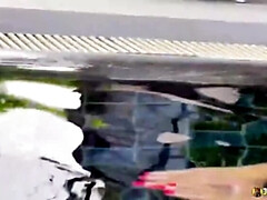 18 jaar, Enthousiasteling, Aziatisch, Pijpbeurt, Sperma, Hd, Logement, Onderwater