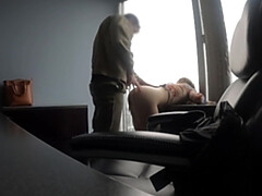 Sucer une bite, Femelle, Mère que j'aimerais baiser, Bureau, Public, Réalité, Secrétaire, Voyeur