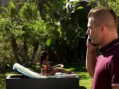 Américain, En levrette, Interracial, Seins naturels, Huilée, Orgasme, De plein air, Nénés