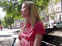 お尻, 黒人, ブロンド, フェラチオ, チン, ヨーロピアン, アウトドア, 公共