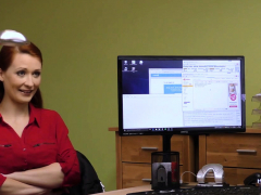 Pijpbeurt, Tsjechisch, Hondjeshouding, Europees, Hardcore, Hd, Gezichtspunt, Roodharige vrouw