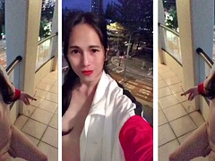 素人, デカチン, デカパイ, オナニー, シーメール, 喫煙, 一人, オッパイの