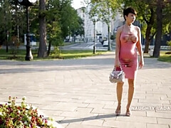 Vestido, Hd, Tacones, Mamá, Al aire libre, Público, Ruso, Solo