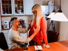 Beautiful nerdy blonde Mariella Sun gets fucked by a long dick