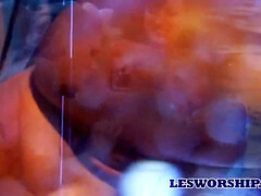 Gros cul, Gros seins, Sucer une bite, Éjaculation interne, Femelle, Lesbienne, Naturelle, Orgasme