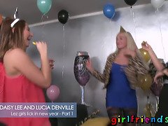 New Year's Eve: Lez Girls Get Wild with Pussy Licking & Oralsex