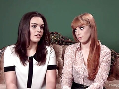 Enthousiasteling, Grote mammen, Rondborstig, Groep, Moeder die ik wil neuken, Roodharige vrouw, Trio, Tieten likken