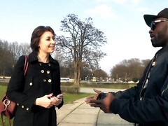 Charming amateur girl agrees to fuck with a black stud