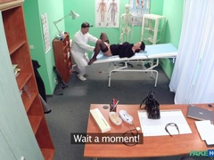 Leie, Blasen, Arzt, Hundestellung, Lecken, Krankenschwester, Büro, Muschi