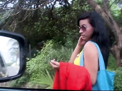 Pretty brunette girl is picked off the street for a porn casting