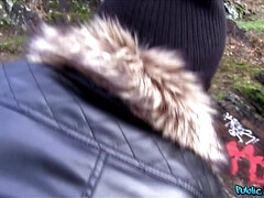 Pijpbeurt, Rondborstig, Diep in de keel, Lul, Hd, Orgasme, Buiten, Gezichtspunt