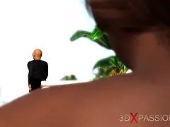 3d, アナル, デカチン, バック, 怪物, パーティ, 剃毛, 奴隷