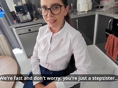 My Stepsister Was Going To An Interview, But I Tore Her Jeans And Ass!