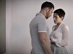 Hot big ass housekeeper Olive Glass sucked dirty guys hard cock and rode it