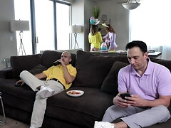 茶髪の, チン, 指いじり, フォアサム, グループ, キッチン, オージー, オマンコ