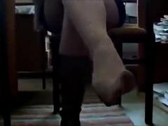 素人, 足, フェティッシュ, 足フェチ, ナイロン, 穴開きパンティ, 教師