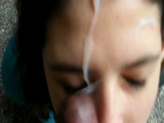 Enthousiasteling, Sperma shot, Sperma in gezicht, Gezichtspunt, Tiener