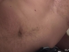 Rachel Dark pegs her boyfriend then rides his dick with her hairy twat