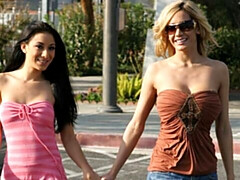 Stunning solo masturbation with a fake-boobed brunette Kira Croft