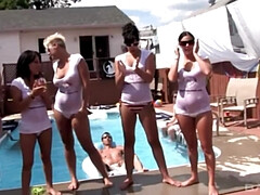 Gros seins, Blonde, Brunette brune, Groupe, Hd, Lesbienne, De plein air